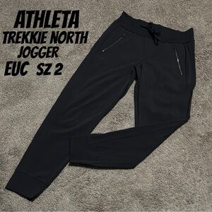Athleta Trekkie North Joggers-Sz 2-Black-EUC-Drawstring Waist-Pull On Style